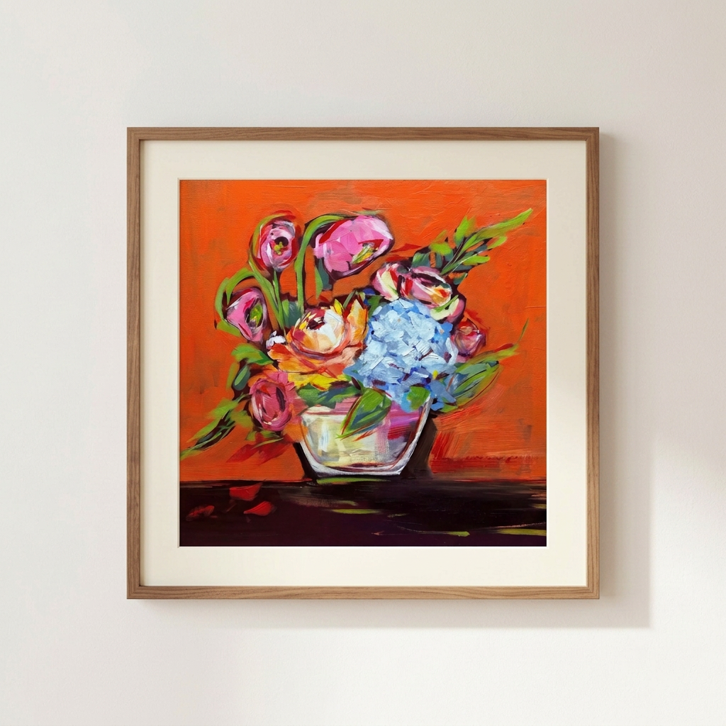 Radiant Bouquet, Acrylic on canvas, 24 × 30 in