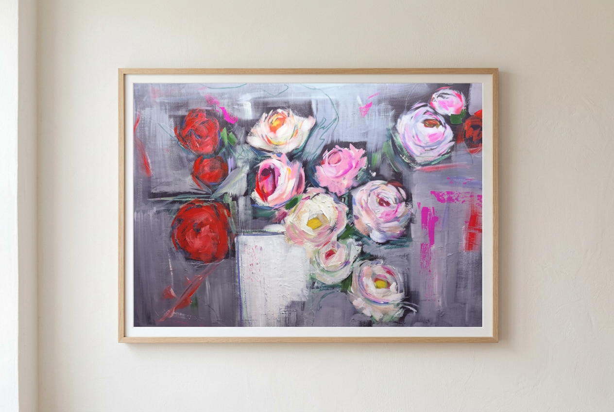 Urban Bloom, Acrylic on canvas, 30 × 40 in